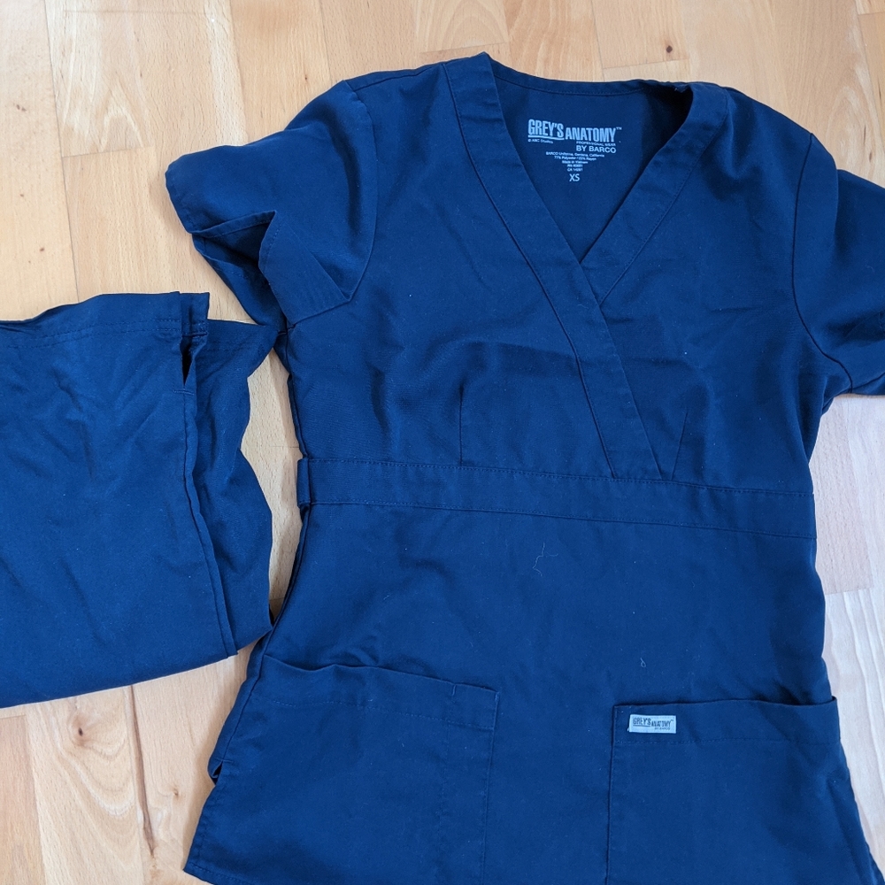 Navy Blue Grey's Anatomy scrub set